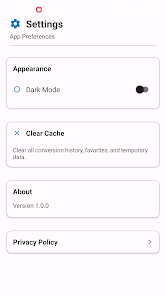 Settings Interface